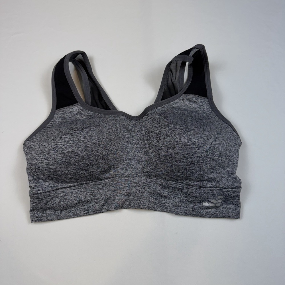BCG Grey/Black High Impact Wireless Sports Bra-SZ M-Cross Back-NWOT